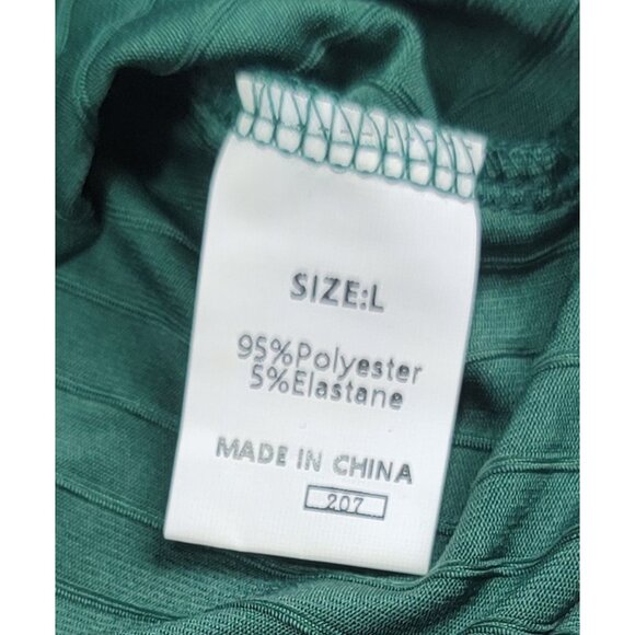 Shirt Short Set Ultra Soft Ribbed Hunter Green Crop Top Short Sleeve Womens L - Picture 4 of 10